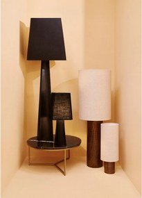 Čierna kovová stolová lampa s textilným tienidlom (výška 61 cm) Tripura – Bizzotto