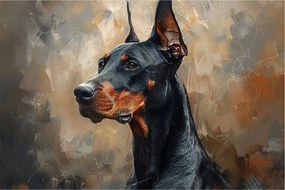Obraz - Portrét Dobermana (90x60 cm)