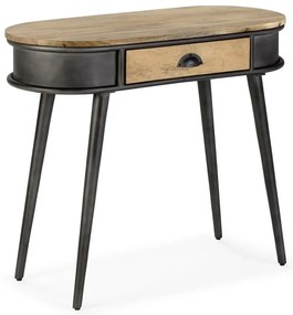 Čierny/v prírodnej farbe konzolový stolík 38x90 cm Delhi – MOME