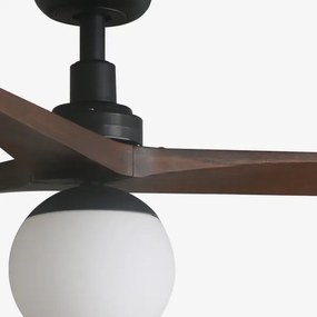 FARO 34276-11L - Stropný ventilátor KLIM L 1xE27/15W/230V orech/čierna + DO