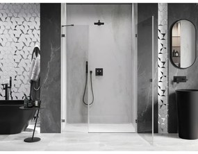 Mexen Lunar-B, výklopné sprchové dvere pravé 150 cm, 8mm číre sklo, brúsený grafit profil, 832S-150-050-66-00-P