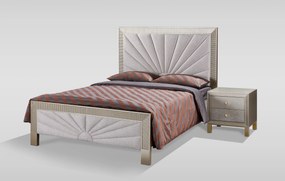Nočný stolík Stilig ST901 55 cm ekokoža zlatý/šampanský