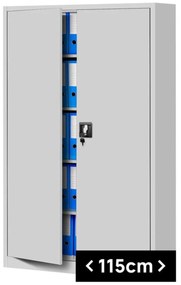 JAN II kovová kancelárska skriňa: šedá 115x185 cm (1003)
