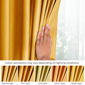 Žltý zamatový dimout záves 140x245 cm Pleat – Restilo