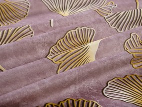 Biante Zamatový záves Tamara TMR-001 Ginkgo lístky na staroružovom 145x190 cm
