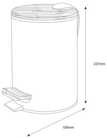 Aqualine, BAMBUS odpadkový koš guľatý 3l, biela, BI006