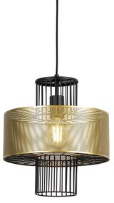 Dizajnová závesná lampa zlatá s čiernou 30 cm - Tess