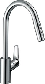 Hansgrohe Focus M41, drezová batéria Focus s výsuvnou spŕškou, sBox, EcoSmart, chrómová, HAN-73895000