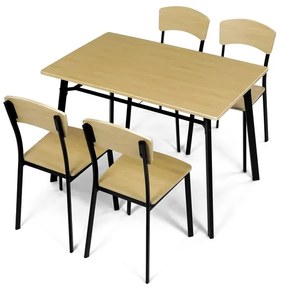 Autronic BONTEC Jedálenský set so 4 stoličkami, 110x70x76cm, mdf, dub, AUT-O2222 OAK Farba: Prírodné