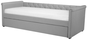 Rozkladacia posteľ 90 x 200 cm svetlosivá LIBOURNE Beliani