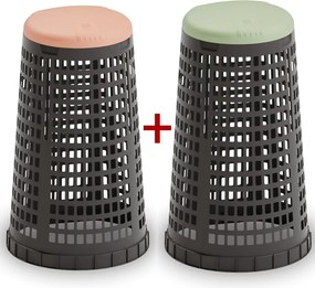 Plastový odpadkový kôš na 120 l vrecia 1+1 ZADARMO čierny, červená + zelená