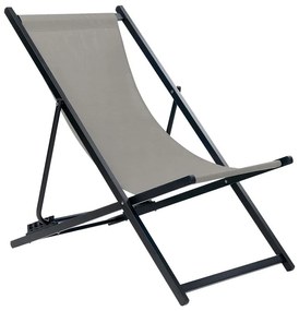 Skladacia plážová stolička sivá/čierna LOCRI II Beliani