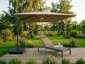 Záhradný slnečník Houseland Vexon s LED osvetlením 300x300 cm svetlohnedý