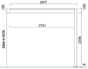 Záhradná hliníková pergola do steny 6x3 m (antracit)