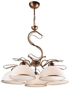 Luster na reťazi COBRA 5xE27/60W/230V bronz/patina