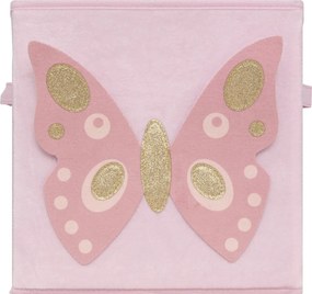 Úložný box Butterfly, 29x29x29 cm, ružová
