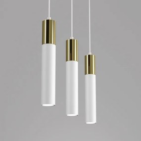 Luster na lanku CASSA 3xGU10/8W/230V biela/zlatá
