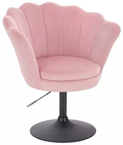LuxuryForm DESIGN Kreslo FREY VELUR na čiernom tanieri - ružové