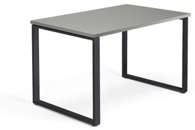 Kancelársky stôl QBUS, O-rám, 1200x800 mm, čierna, svetlošedá