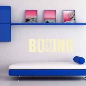 Veselá Stena Samolepka Nápis boxing Farba: béžová, Veľkosť: 100 x 29 cm
