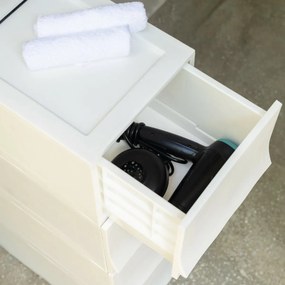 Modulárny úložný box Wave Junior Snow bez koliesok 43,4 x 27,2 x 22 cm, úzky - 1 zásuvka