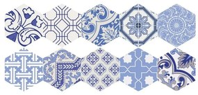 Sada 10 vodoodolných samolepiek na podlahu Ambiance Ursulina, 20 × 18 cm