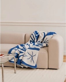 Modrá deka 165x200 cm Lino – noo.ma