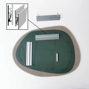 Dekorativní nástěnné zrcadlo Aqua 75x55 cm šedé