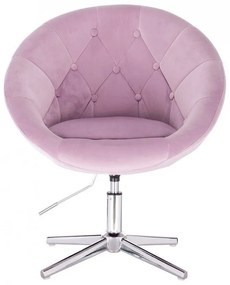 LuxuryForm DESIGN Kreslo VERA VELUR na striebornom kríži - levanduľa
