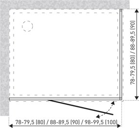 Novoterm Modul sprchovacieho kúta NV-Long DR BL 80 - dvere, čierna/transparent - bez vaničky