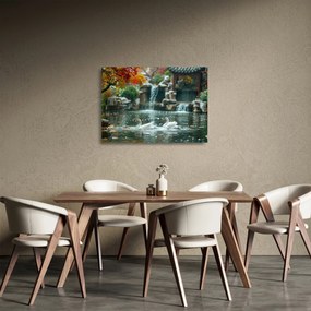 Sklenený obraz - Ázijské jazierko (70x50 cm)
