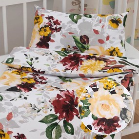 Biante Detské bavlnené posteľné obliečky do postieľky Sandra SA-217 Veľké žlté kvety Do postieľky 90x120 a 40x60 cm