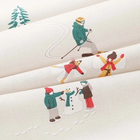 Goldea vianočný hranatý obrus 100% bavlnené plátno - zimné radovánky 80 x 80 cm