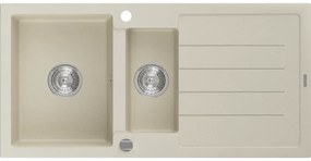 Mexen Andres - granitový drez 100,0x50,0cm, 1,5-komorový, béžová, 6515101510-69