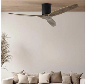 ZEVENTI - Stropný ventilátor SPELLO Wi-Fi Tuya čierna/dub + diaľkový ovládač