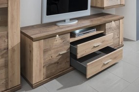 Obývacia stena Grande, dub artisan / dub Ribbeck, s osvetlením