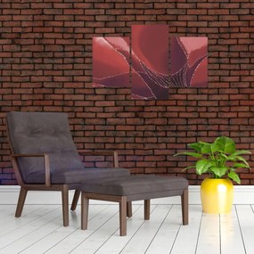 Obraz - Červená abstraktná kvetina N⁰2 (90x60 cm)