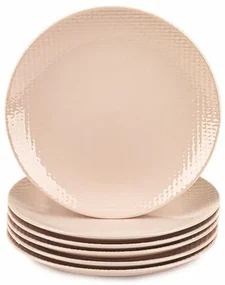 Orion Sada plytkých tanierov Relief, 27,5 cm, 6 ks, ružová