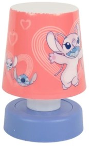 LED detská nočná lampička LILO & STITCH 11 cm ružová
