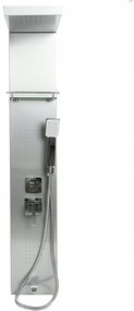 Sprchový rohový panel TOLEDO 4v1 - s výtokom do vane - INOX