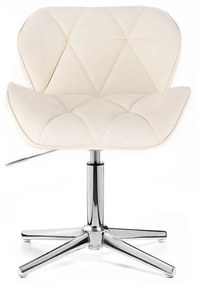LuxuryForm DESIGN Stolička MILANO na striebornom kríži - krémová