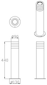 Vonkajšia lampa RINO 1xE27/12W/230V IP54 44 cm čierna