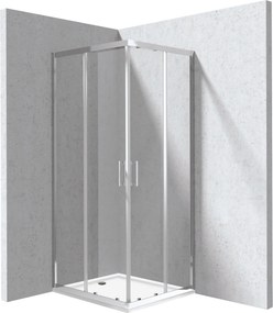 Deante Obdĺžnikový sprchový kút Funkia Evo 80x90 cm - KYCP0089P, chróm + sprchová vanička biela