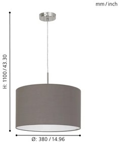 Eglo 31574 Luster na lanku PASTERI E27/60W/230V