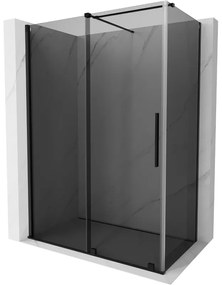 Mexen Velar, sprchový kút s posuvnými dverami 160 x 80 cm, 8mm šedé sklo, čierna matná, 871-160-080-41-70