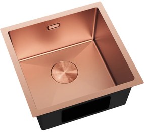 Mexen Trixo, 1-komorový nerezový drez 440 x 440 mm, brúsená meď, 6413441000-65