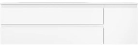 Mexen Orio, kúpeľňová skrinka 160 cm s umývadlom Vela vľavo, 2S, 1D, biela matná, 91A13-16047-3-BBFFFF01-W23L01