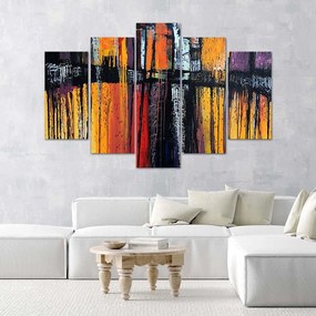 Gario Obraz na plátne Ohnivá abstrakcia - 5 dielny Rozmery: 100 x 70 cm