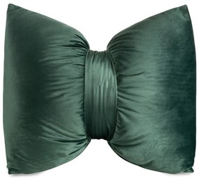 DEKORAČNÝ VANKÚŠ KOKARDA 45X55 CM TMAVOZELENÁ