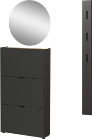 Antracitová predsieňová zostava 101x200x22 cm Ameca – Germania